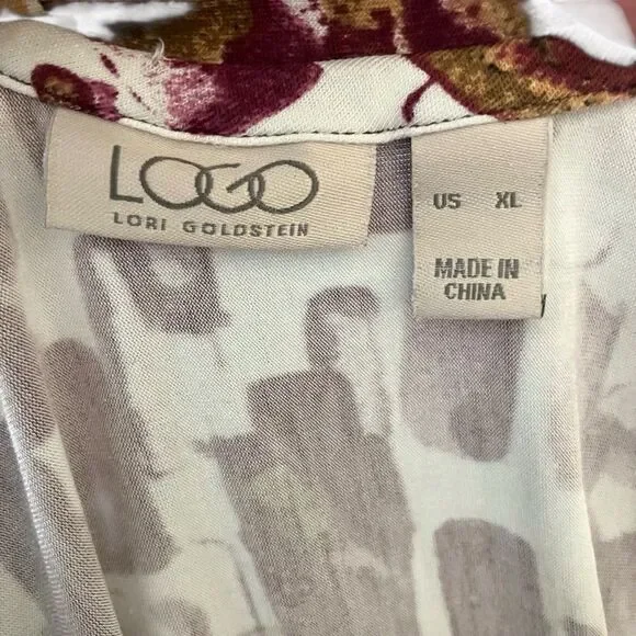LOGO by Lori Goldstein Tunic with Pockets and Lace Trim Size XL - Picture 3 of 11